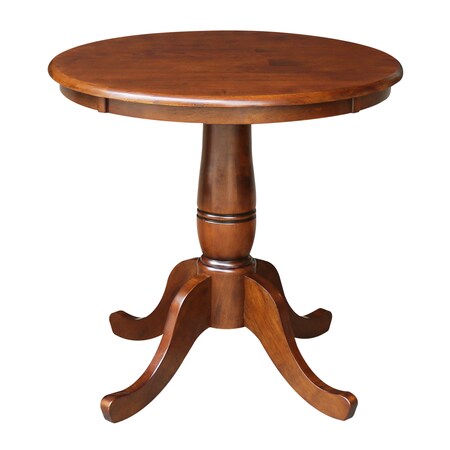 International Concepts Round 30 in Round Top Pedestal Table, 28.9 inH, Espresso, 30 W, 30 L, 28.9 in H, Wood, Espresso K581-30RT